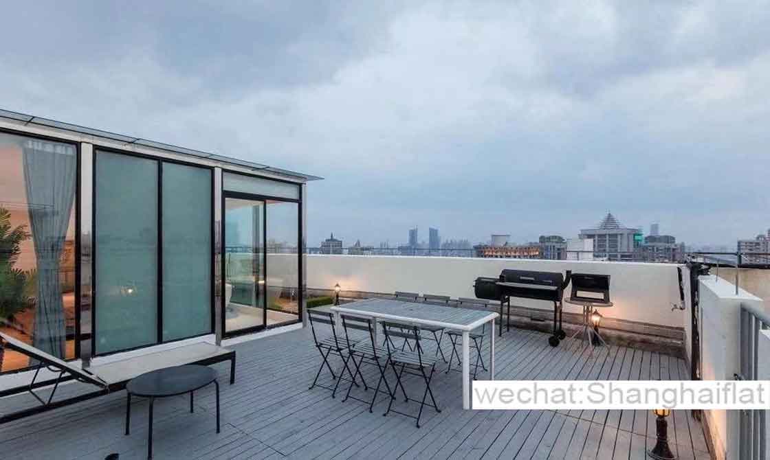 Xujiahui:4br penthouse with large terrace for rent in La Cite