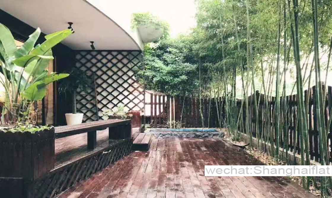 3br apartment features big garden for rent in French Concession Yueyang Rd