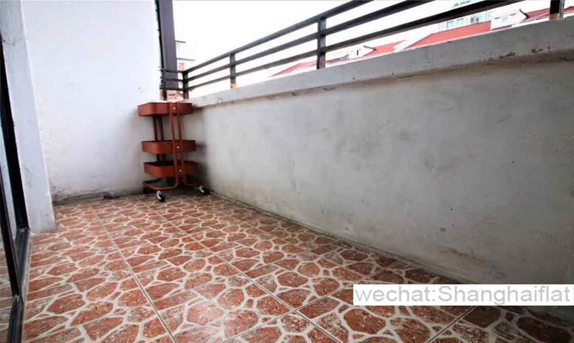 5th floor walk-up 1br apt with balcony for rent at Wuyuan rd/French Concession
