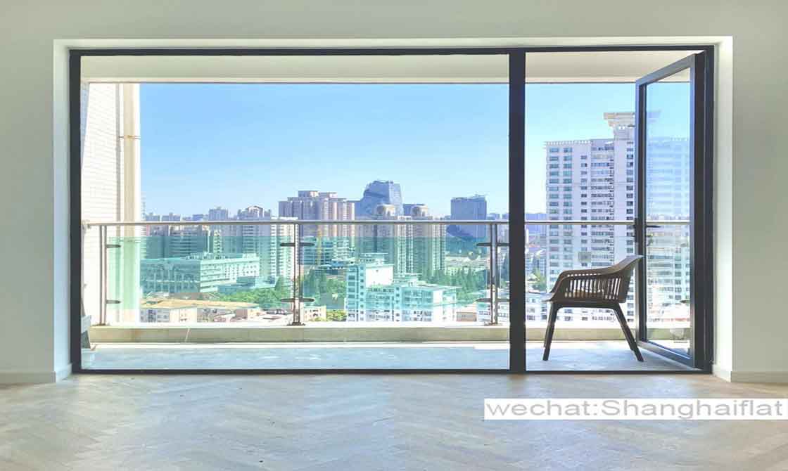 Brand new 3br apt with balcony and city view for rent in Changning Xinhua Rd