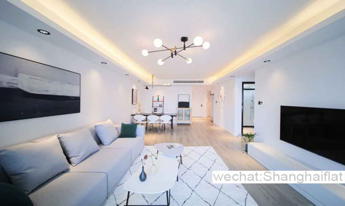 Changning: 3br/2bath flat with balcony at Yanan W Rd for rent