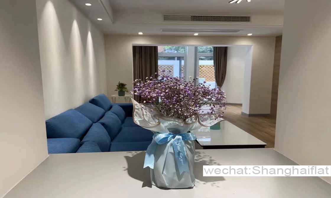 Apartment with private patio for rent in Jingan Beijing W Rd