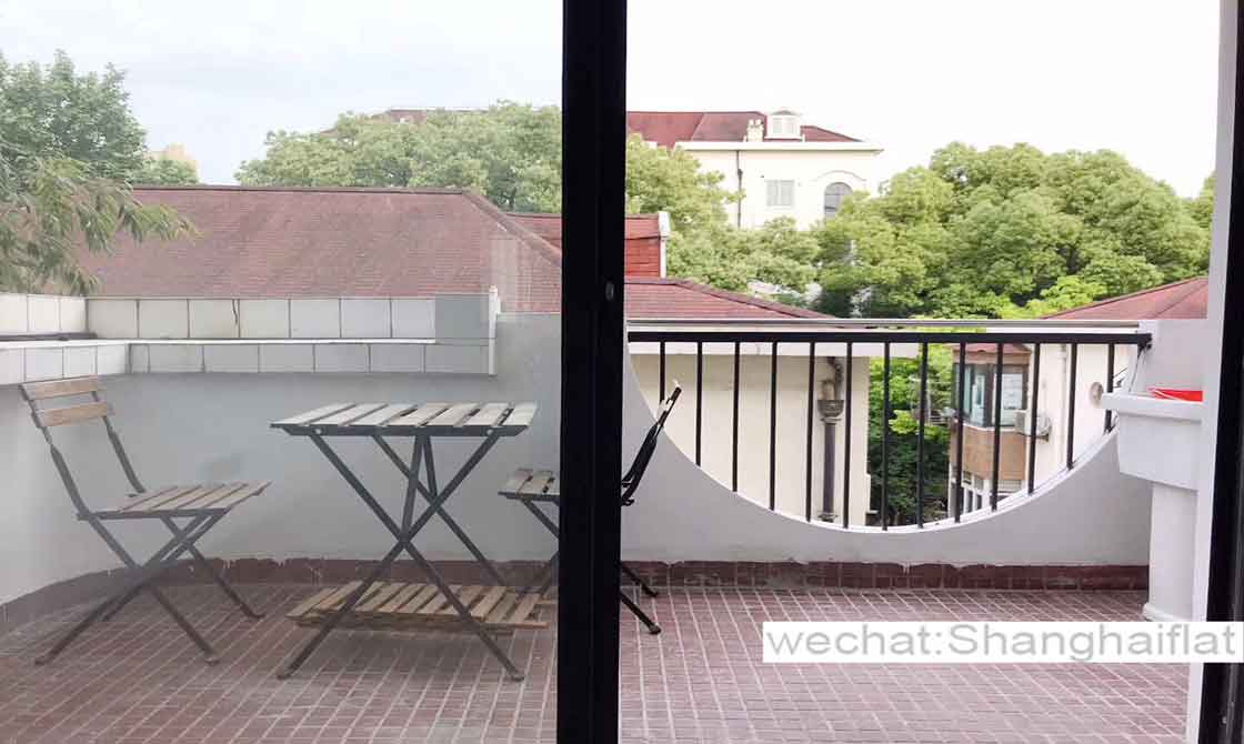 2br  stylish Shanghai Apartment/balcony/Shanghai library/Wanping rd/Former French Concession